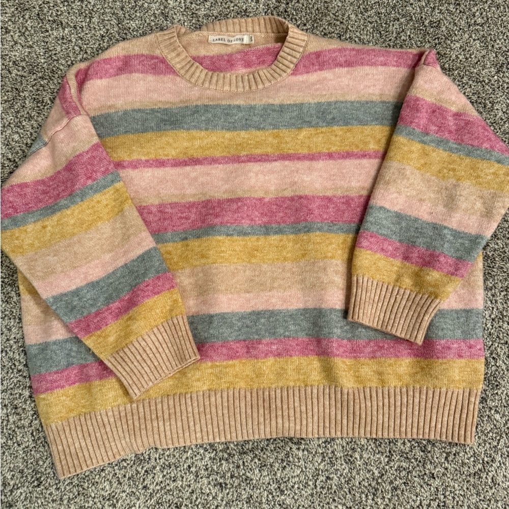 Label of Love
Colorful Striped Crew Neck Sweater